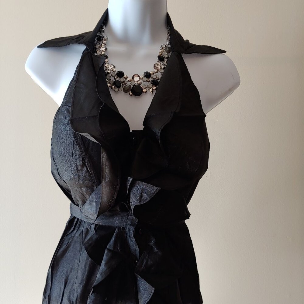 Women's Black Backless Blouse
